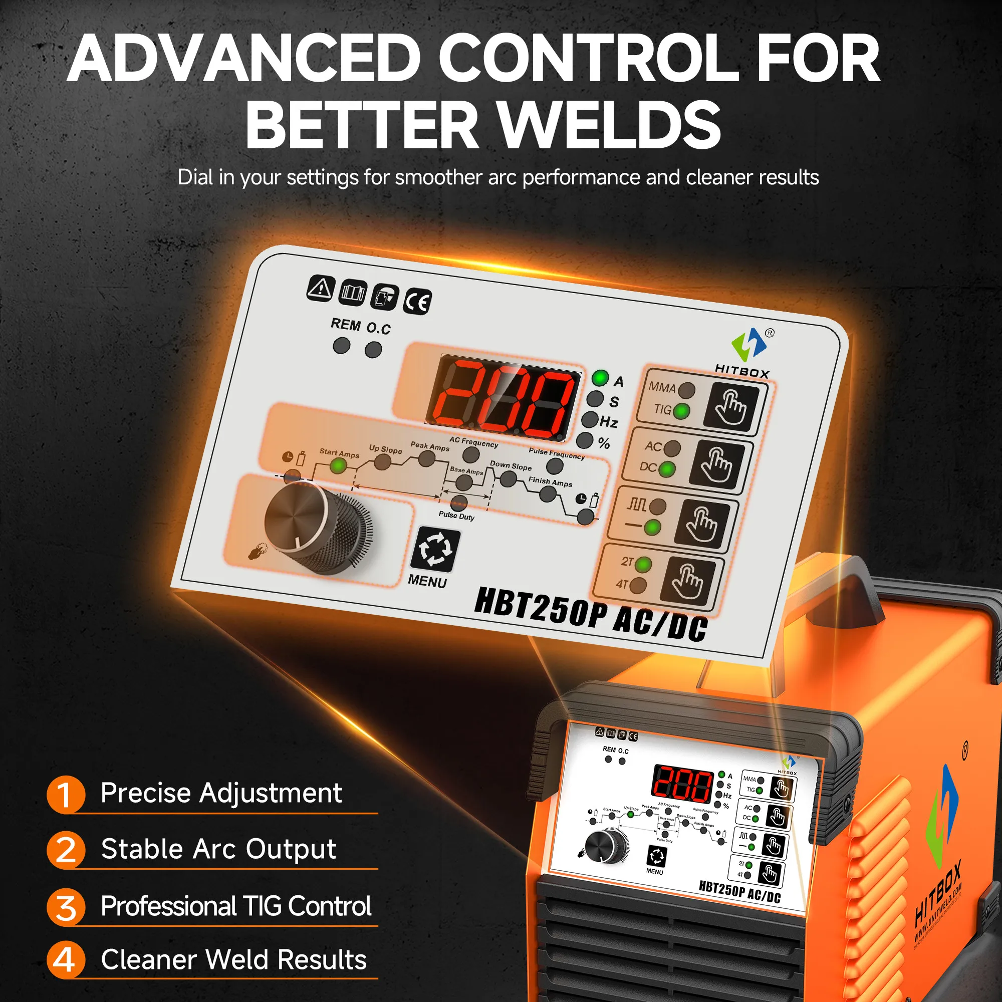 HITBOX 220V 200A 6 in 1 HF TIG - Tig Welder Machine のレビューと価格