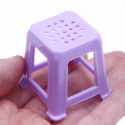 Doll House Mini Simulation Chair BJD Miniature Food Play Scene Kitchen Furniture Mini Mahjong Table Small Stool Model Accessorie