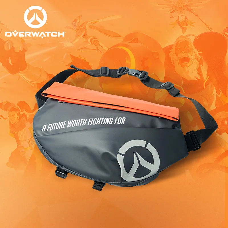 [Officiel] Jeu Overwatch Sac à bandoulière D.Va Sac de poitrine de voyage en plein air décontracté pour hommes et femmes Accessoires de cosplay Cadeau d'anniversaire de Noël