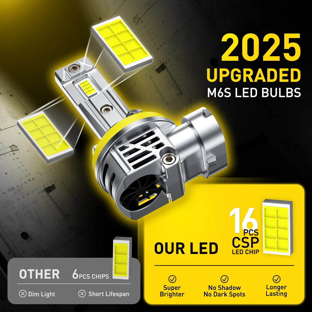 2Pcs AUXITO 70W H11 9005/HB3 9006/HB4 LED Canbus Turbo Bulb Headlights 12V 6500K Hi/Low Beam Automotivo Ampoule Lamp Kit 30000LM