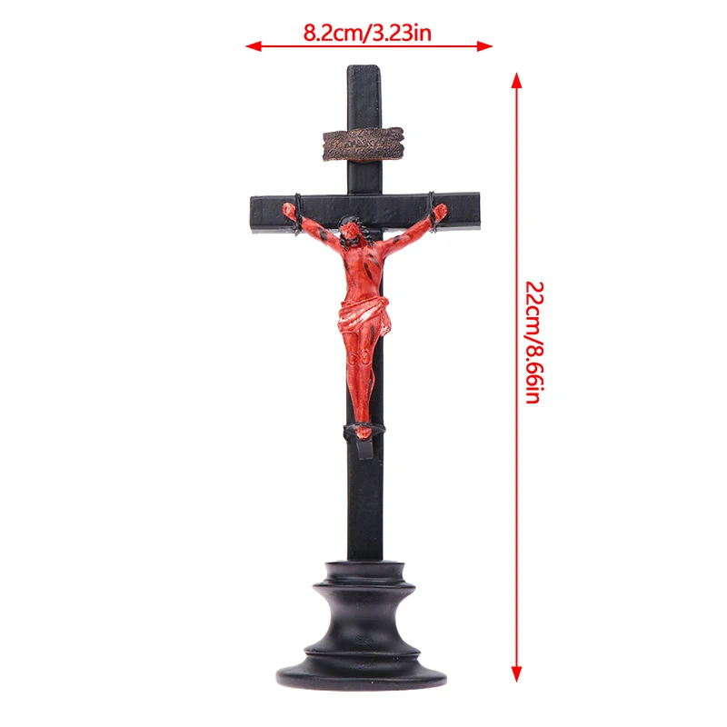 

Jesus Cross Ornament With Base Jesus Cross Statue Resin Crucifix Wall Cross Home Decoration Room Decoration Church Decoration