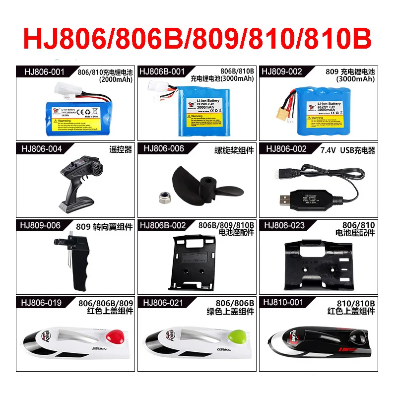 HJ806/806B/809/810/810B высокоскоростной скоростной катер водная игрушка модель аксессуары для лодок с дистанционным управлением