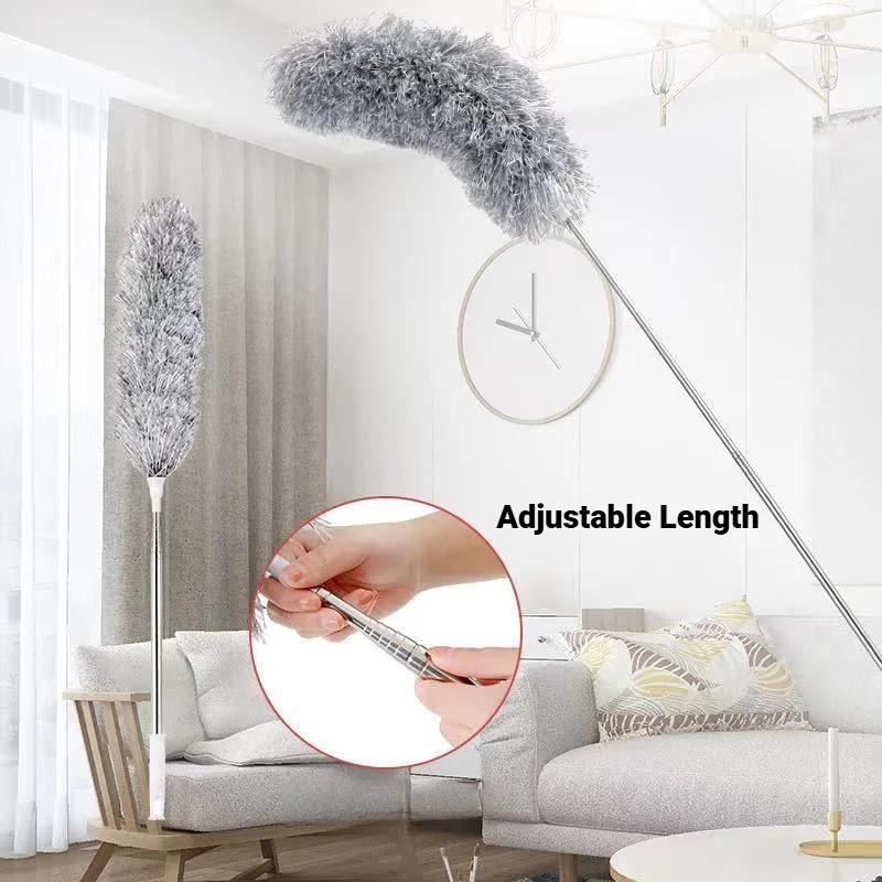 Lightweight Flexible Telescopic Gap Duster Household Cleaner Feather Brush Reach Hard To Access Corners And Remove Fine Dust