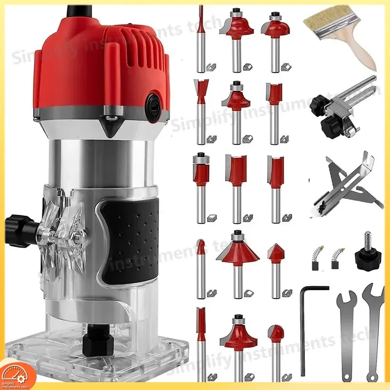 Wood Trimmer Router Engraving Milling Slotting Cutter Power Tool for DIY Household Woodworking Edge Trimming