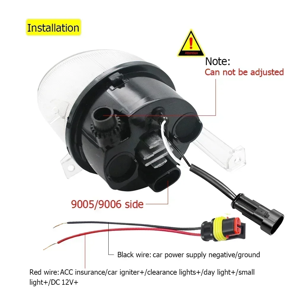 Pair Led Fog Lights Angel Eye DRL Lens Daytime Running Light Headlight for Volkswagen Jetta A5 Sedan Golf 5 Variant Jetta Wagon view 4