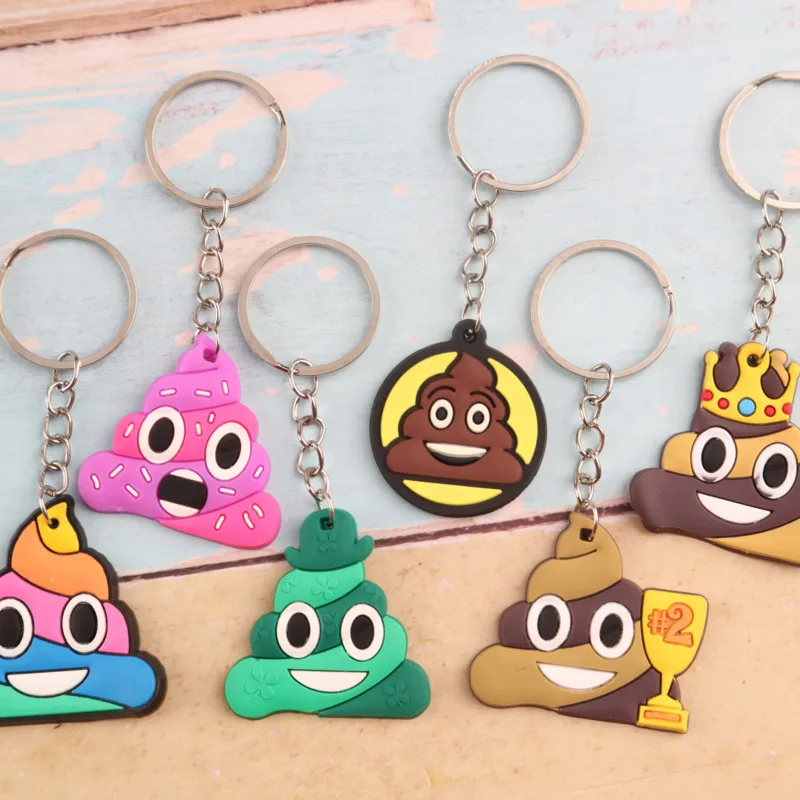 6 Fun Poop Emoji Keychain Cute silicone keychain, a novel little gift Suitable as a prank gift for friends and colleagues during