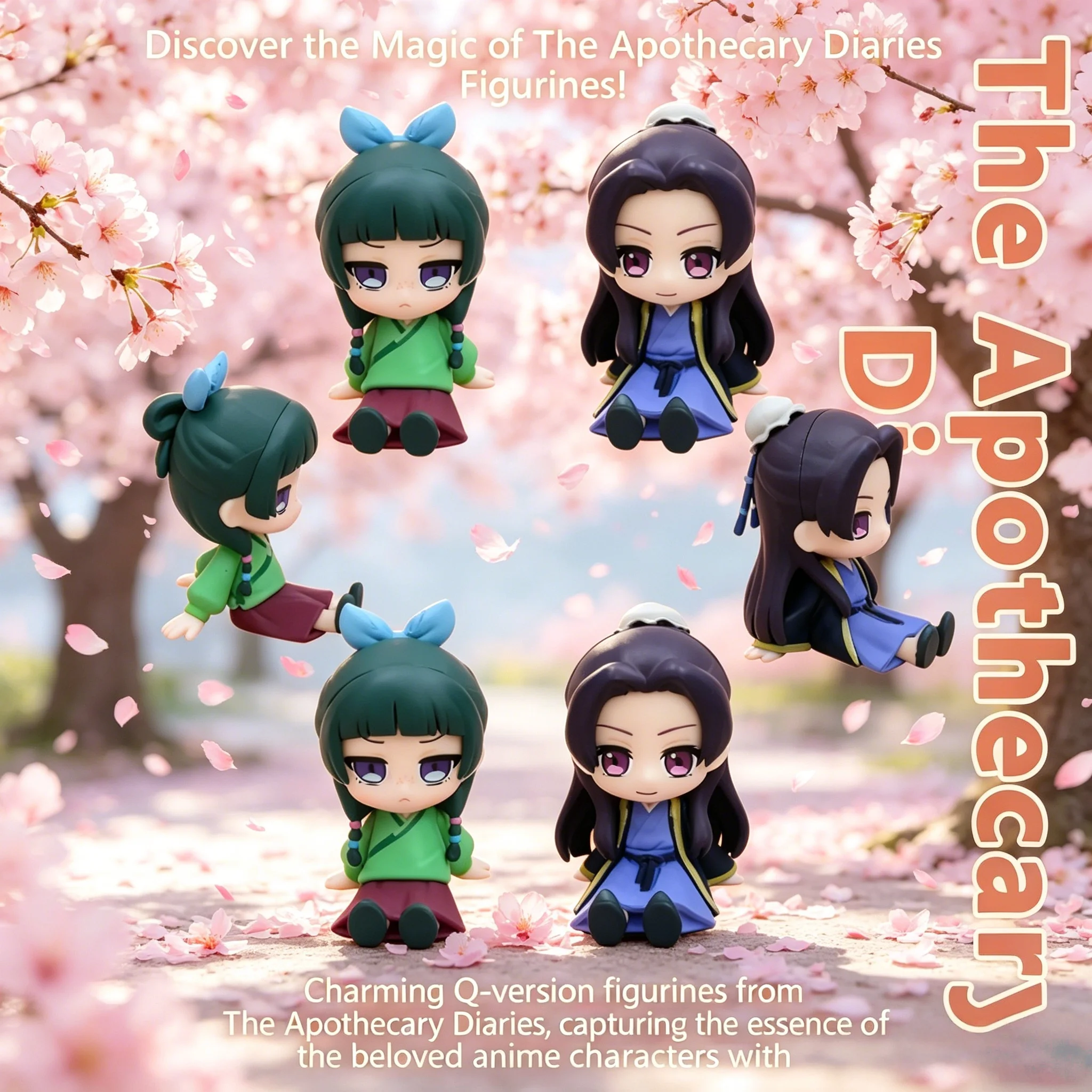 The Apothecary Diaries Maomao Jinshi Mini Figura Anime Sentada Kawaii para Decoração de Mesa e Carro, Modelo, Presentes e Brinquedos