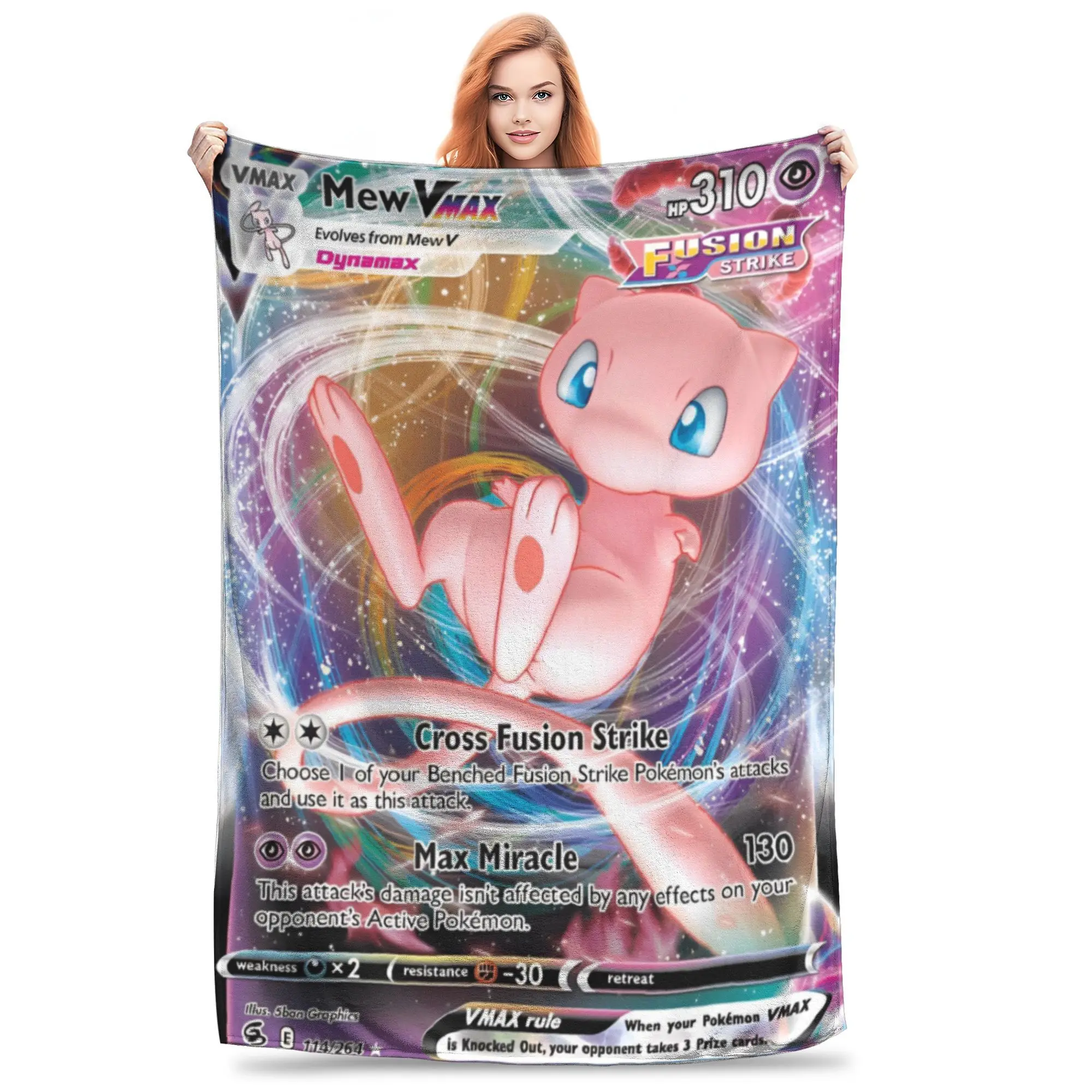 البوكيمون أنيمي بطاقة Mew ماكس بطانية الفانيلا الكرتون لعبة سوبر الدافئة رمي البطانيات للخارجية المفرش لحاف