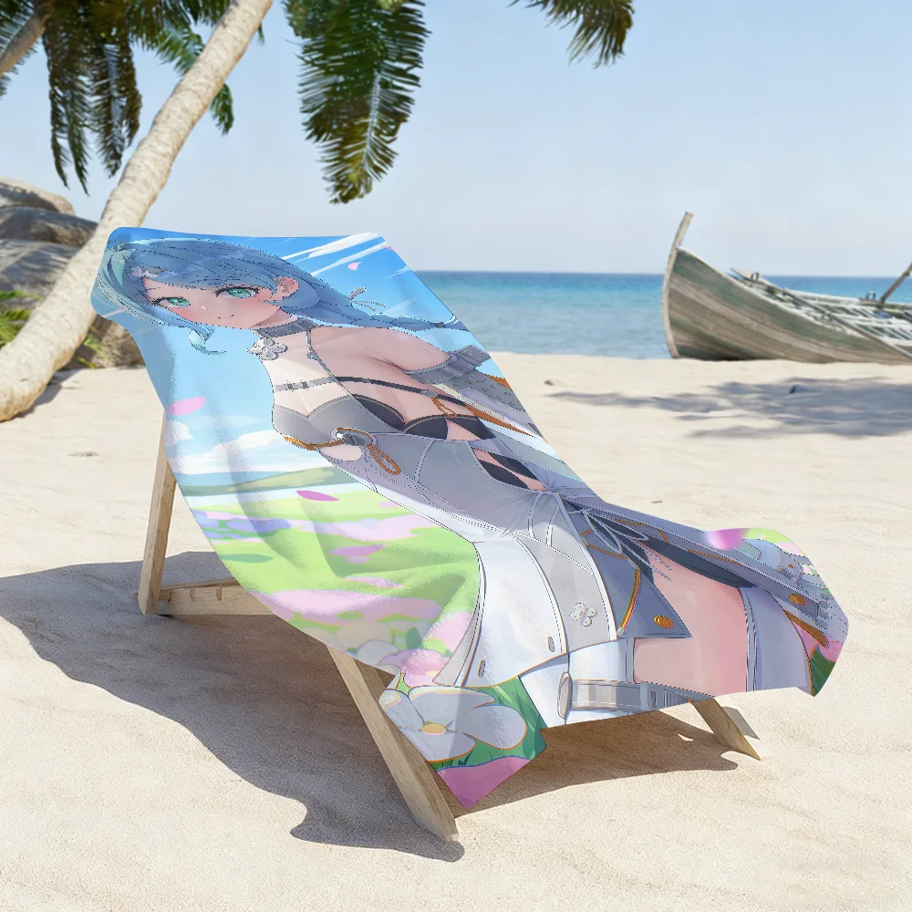 Game Seed Zenless Zone Zero Towel Sports Quick Dry Travel Camping Gear Sandproof Soft Light Large Beach Towel