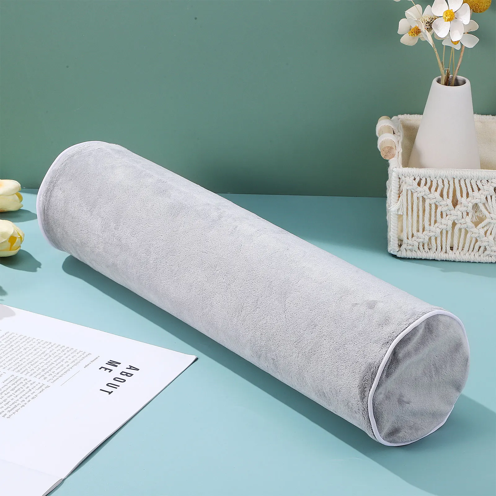 Round Bolster Pillowcase Long Body Support Pregnancy Pedicure Beauty Neck Pillow Sofa Cushion Candy Pillow