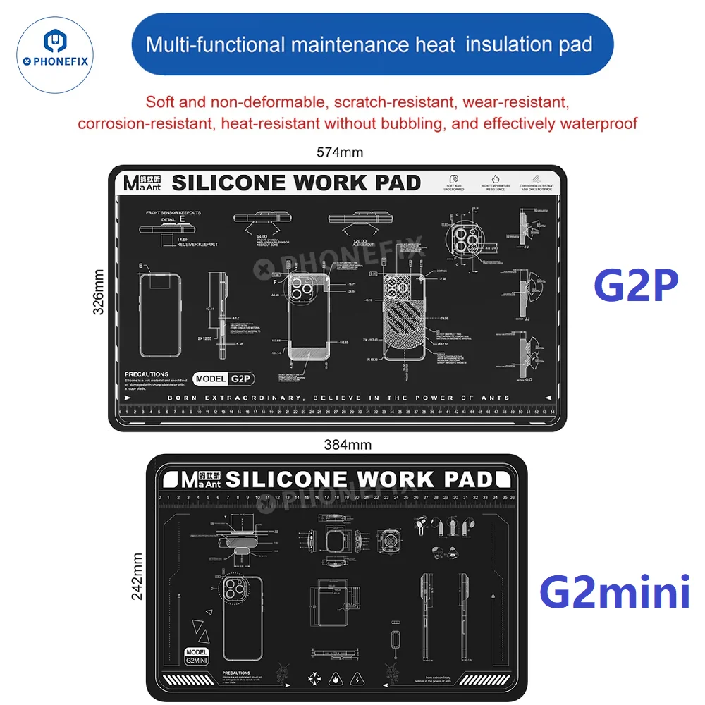 

MaAnt G2P G2mini изолирующая и непроводящая паяльная силиконовая рабочая площадка для материнской платы телефона, процессор, чип BGA, домашний ремонт «сделай сам»