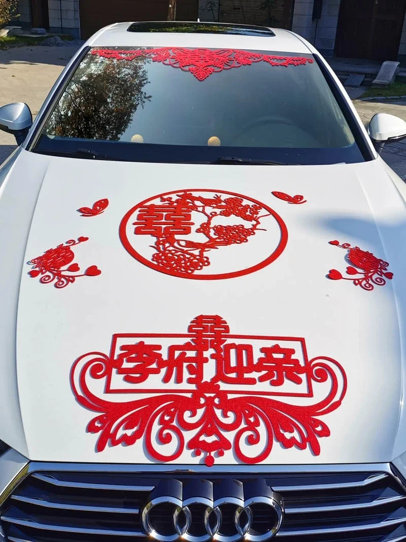 

Customized hi word stickers to get married well decorated car supplies