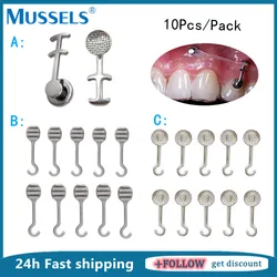 10Pcs Orthodontic Crimpable Multi Hook Bondable Dental Lingual Button Arms Traction Hooks for Dentistry Brace Archwire