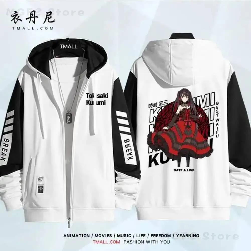 

Game DATE A LIVE Tokisaki Kurumi Jacket Zipper Hoodie Women Men Fashion Student Hooded Spring Autumn Coat Casual Sweatshirt