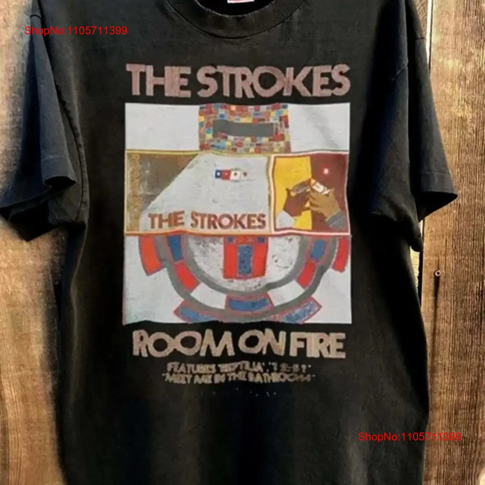 The Strokes T Shirt Room On Fire Album Remake NH25596 long or short sleeves vintage Washed Casual graphic Slightly Soft