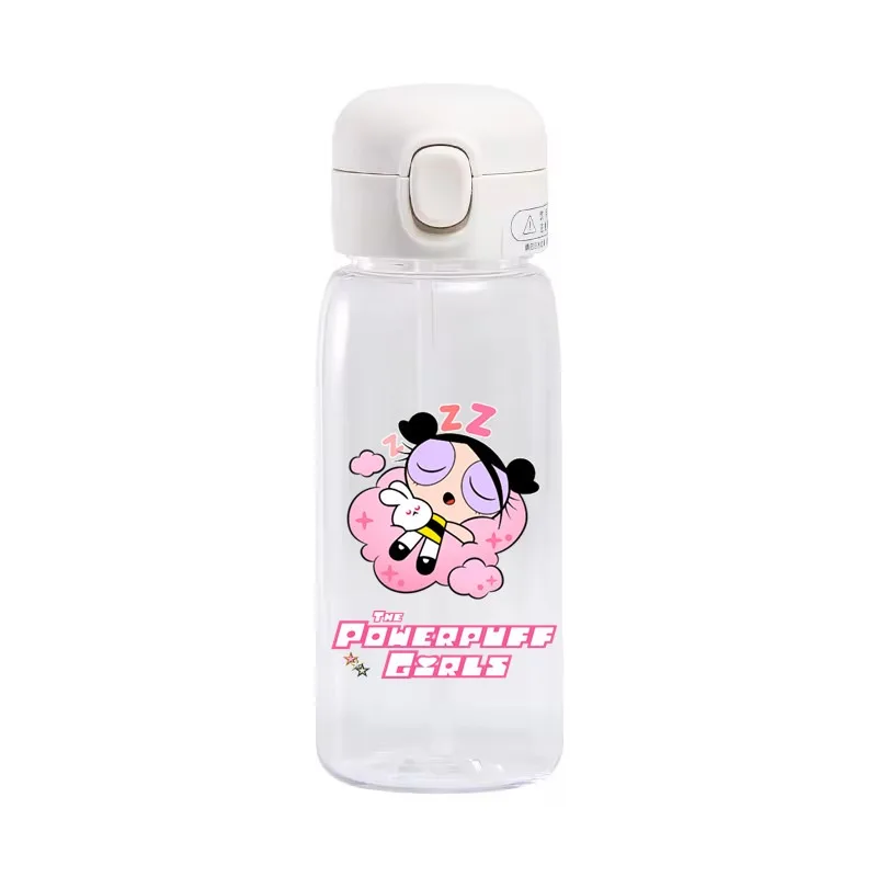 The Powerpuff Girls Season 600ml Słomkowa butelka na wodę Duża pojemność Plastikowy kubek na wodę Przenośna butelka na napoje Sporty na świeżym