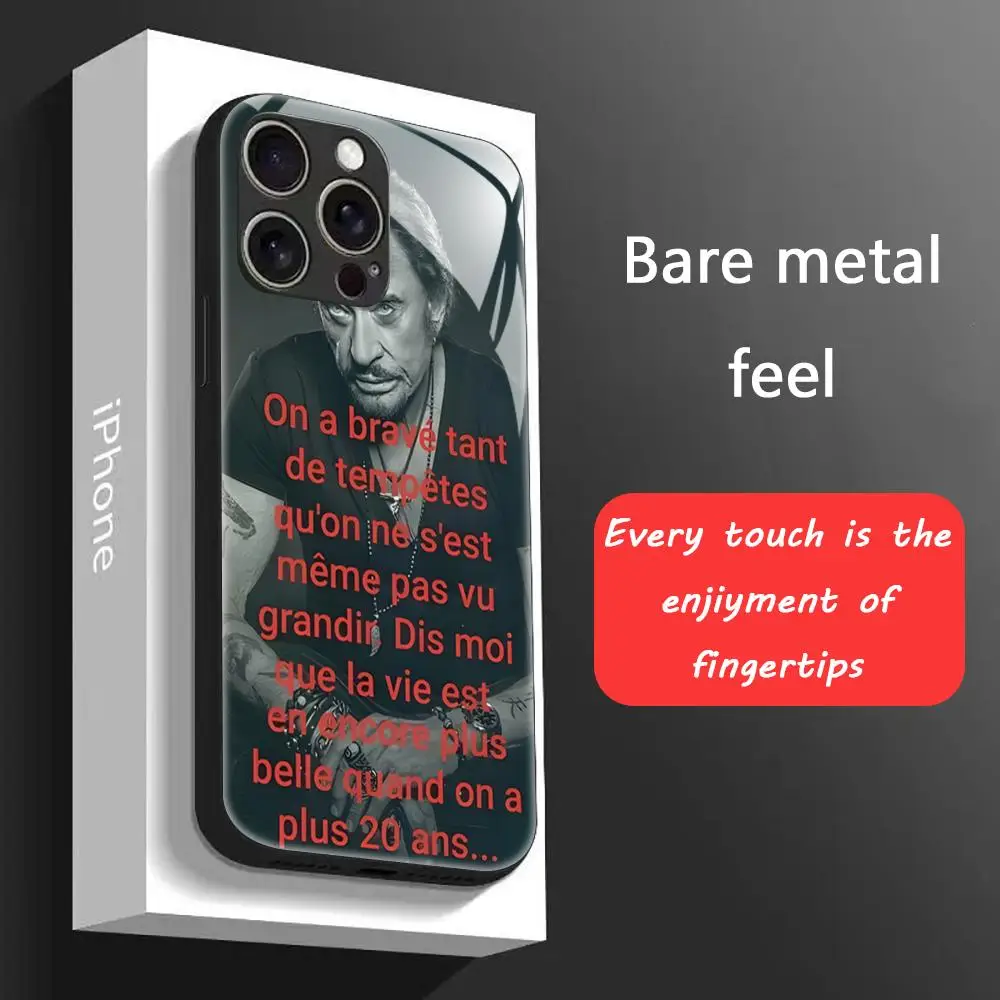 حافظة هاتف كول روك جوني هاليداي لهاتف آيفون 16 15 14 13 12 11 X XR XS 8 Plus حافظة هاتف مغناطيسية زجاجية صغيرة Pro Max