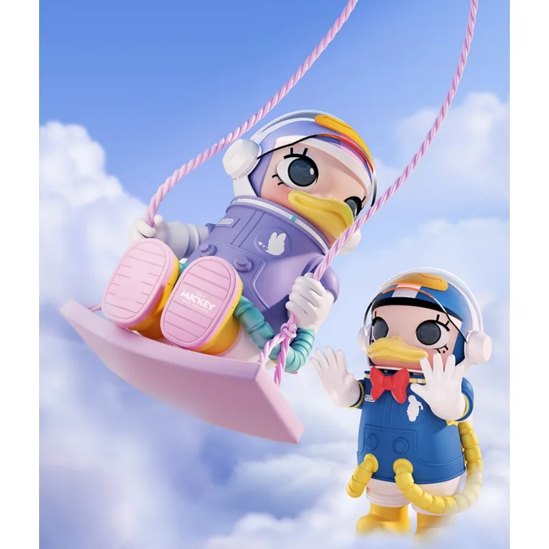 

Подлинная 100% POPMART SPACE MOLLY Donald Duck Daisy MEGA, подвесная карта 400%, коллекционные фигурки, рождественская серия, подарки