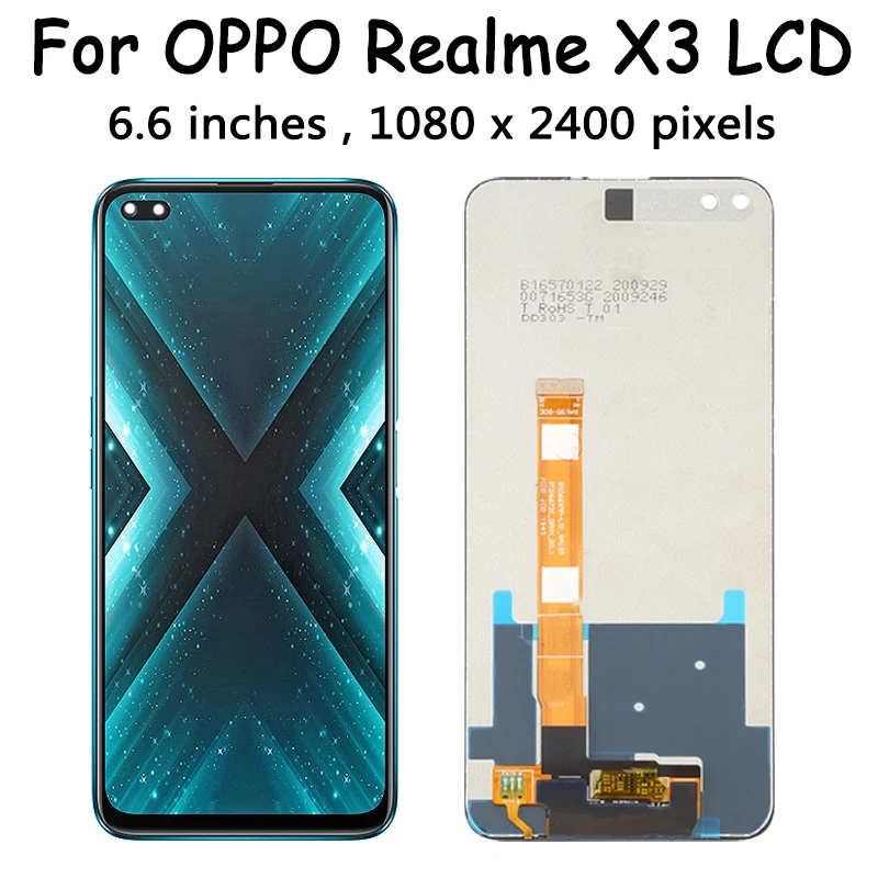 Pantalla LCD de 6,6 pulgadas para móvil, reemplazo de digitalizador táctil para OPPO Realme X3 SuperZoom RMX2086 RealmeX3 RMX2142