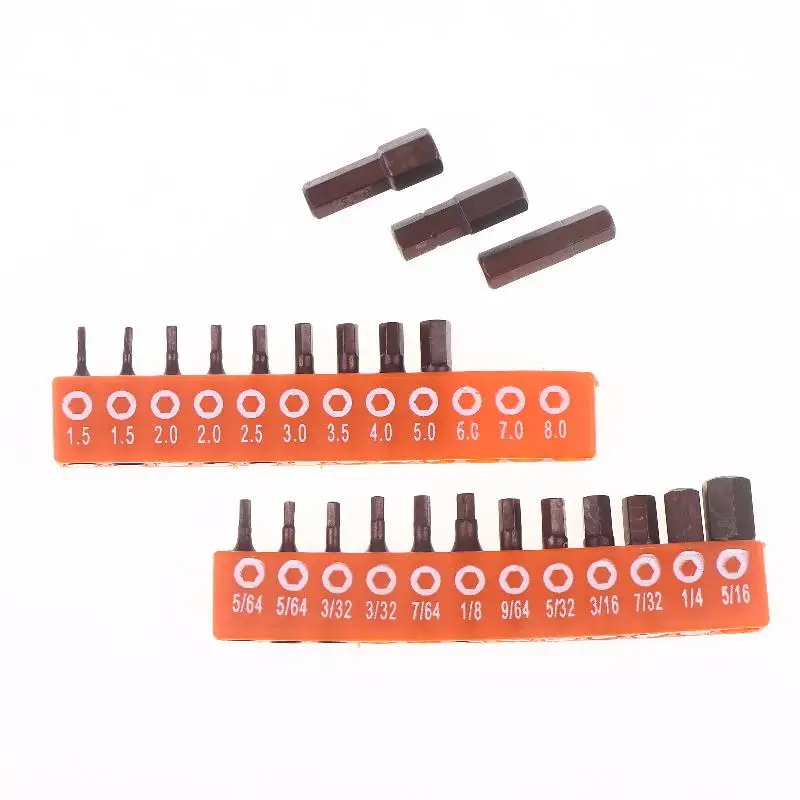 12/24[cs 25mm Hex Shank Magnetic Hexagonal Screwdriver Bit Set With Storage Strip