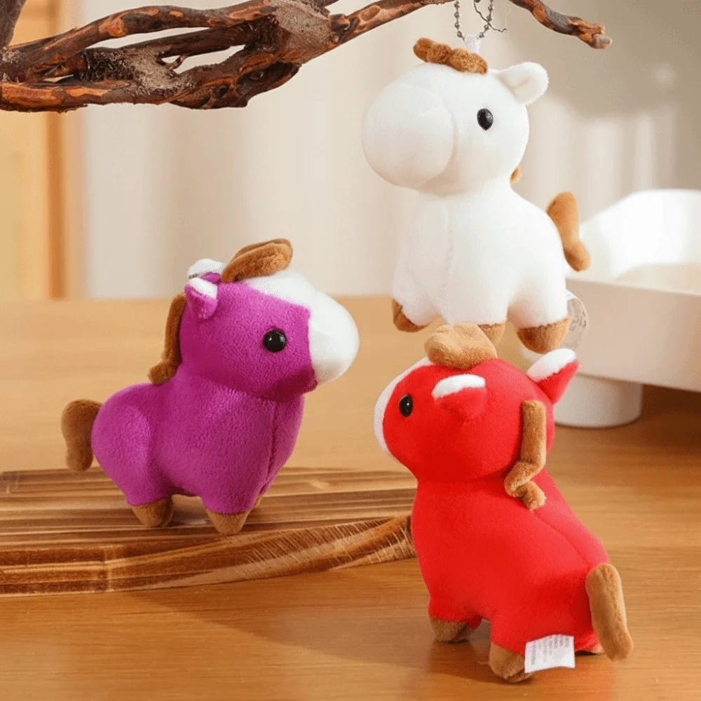 Cartoon Pony Pendant Animal Steed Chinese New Year Gift Stuffed Chinese Style Horse Keychain Birthday Gift