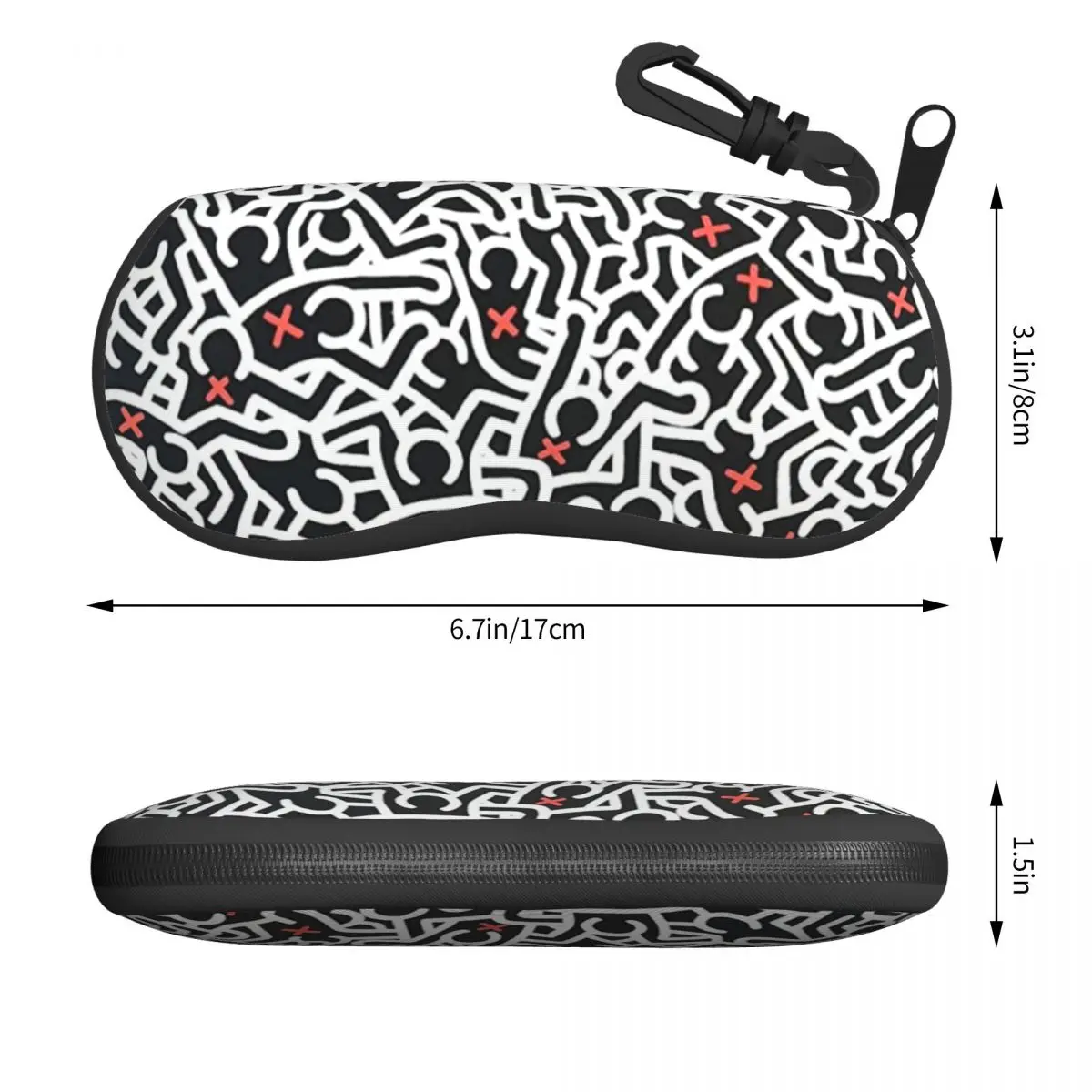 Custom Germanposters Haring Glasses Case Fashion Geometric Abstract Graffiti Shell Eyeglasses Case Sunglasses Box