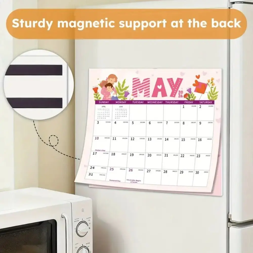 

Магнитный календарь на 2026 год Jan.2026-Jun.2027 Мультяшный календарь на холодильник 18-месячный календарь на холодильник своими руками