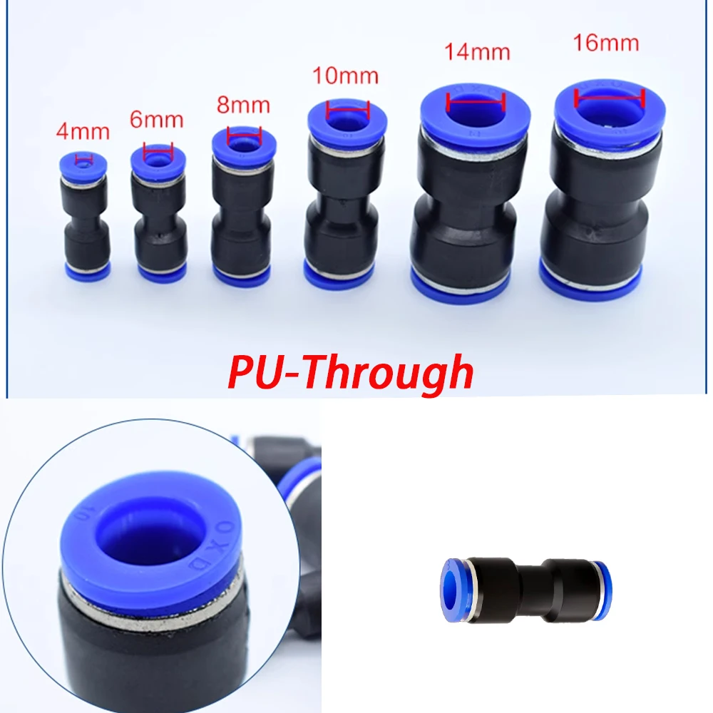P tuyau de Joint pneumatique droit OD 4/5/6/8/710/12/14/16mm tuyau PBT plastique Push In Air connecteur rapide