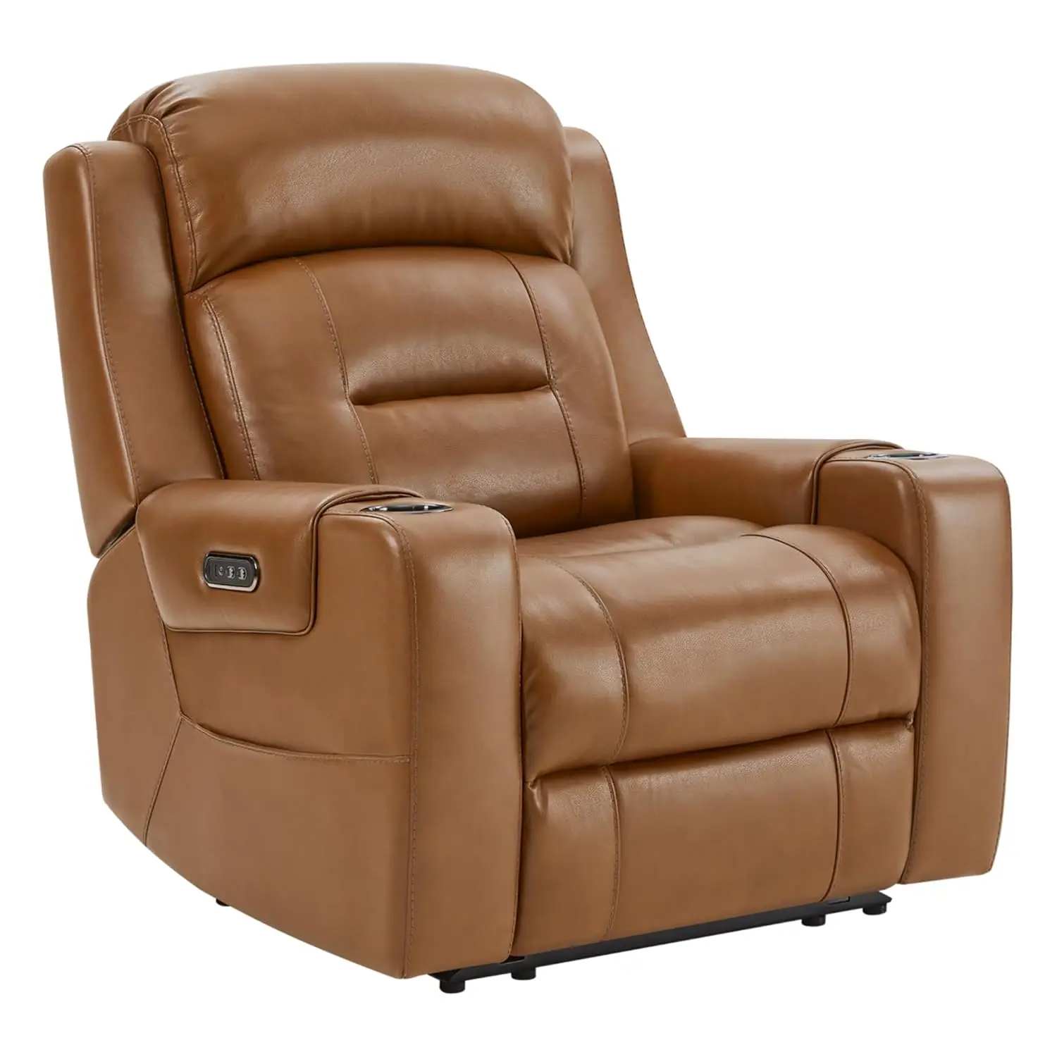 

Oversized Genuine Leather Power Recliner Chairs for Big and Tall, Extra Wide Lay Flat Recliner with Power Headrest, Customized