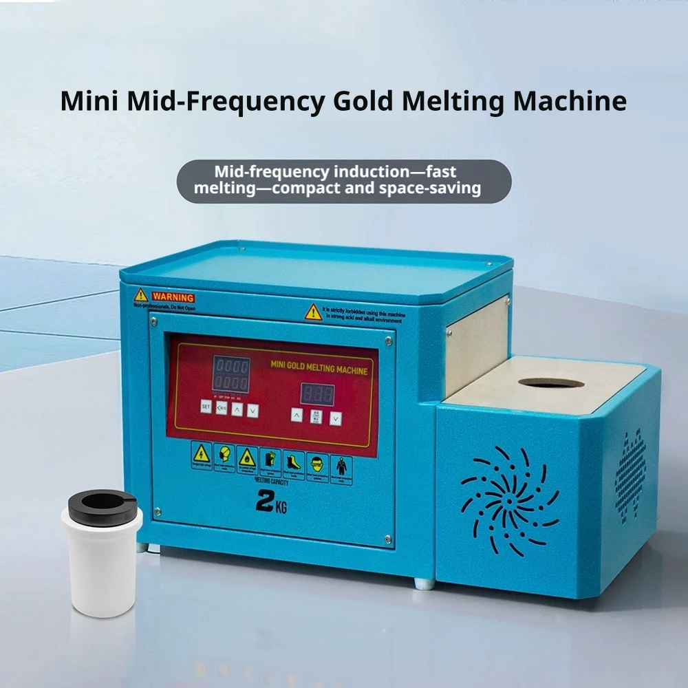 Intermediate Frequency Induction Melting Furnace for Gold Silver Copper Aluminum - Jewelry Melting Tools 3-5mins