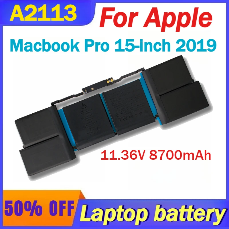 

Высококачественный аккумулятор для ноутбука 11,36 В 8700 мАч A2113 для Apple Macbook Pro 15 дюймов, модель 2019 года A2113 A2141