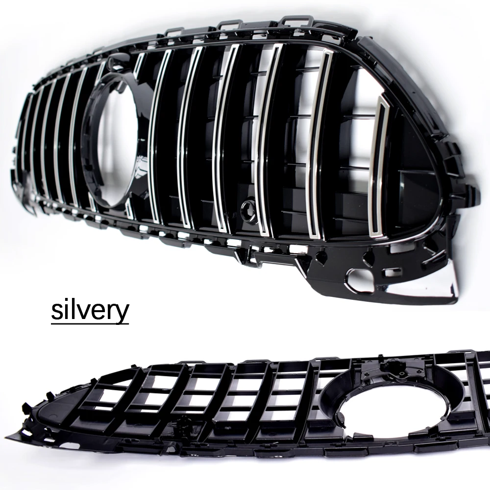 W206 Grill, Black Panamericana GTR ABS Front Radiator Grille for Mercedes C Class W206 C300 C200 C220 2021 - 2023, Not for C63