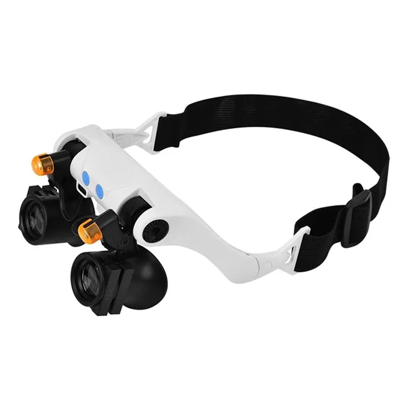 

New Tech LED Head-Mounted Magnifier Glasses With Adjustable Headband Lamp For Close Work And Hobbies