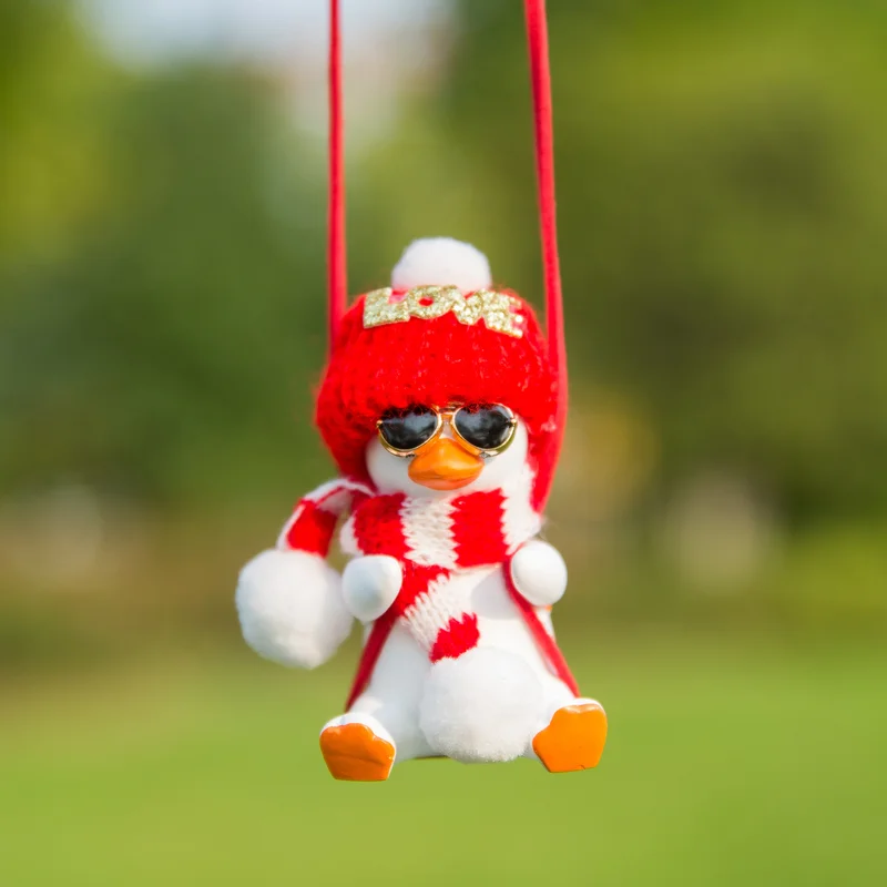 

Christmas Duck Gypsum Swing Duck with Sunglasses Automoblie Decor Car Rearview Mirror Ornaments Creative Duck Auto Decoration