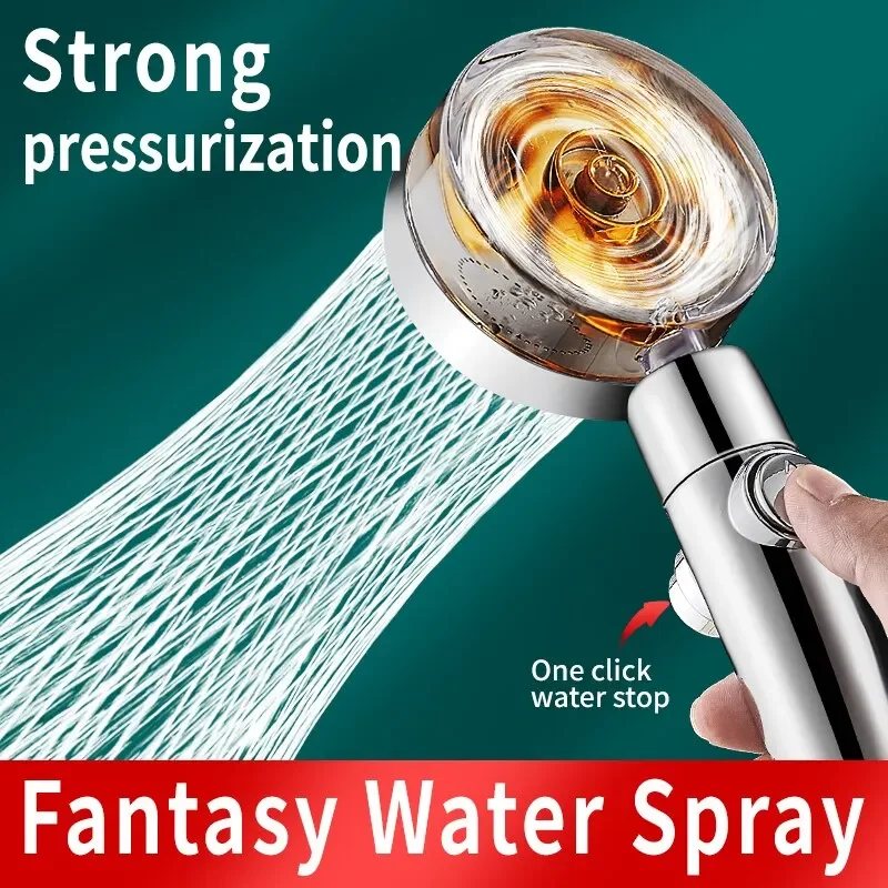 Propeller Shower Head Rainfall High Preassure Water Saving Bathroom Accessary Pressurized Nozzle Universal Adaptation