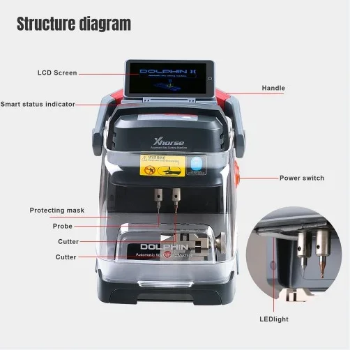 New Arrivals Xhorse Dolphin II XP-005L Key Cutting Machine Automatic with Adjustable Screen car XP 005L key maker duplicating