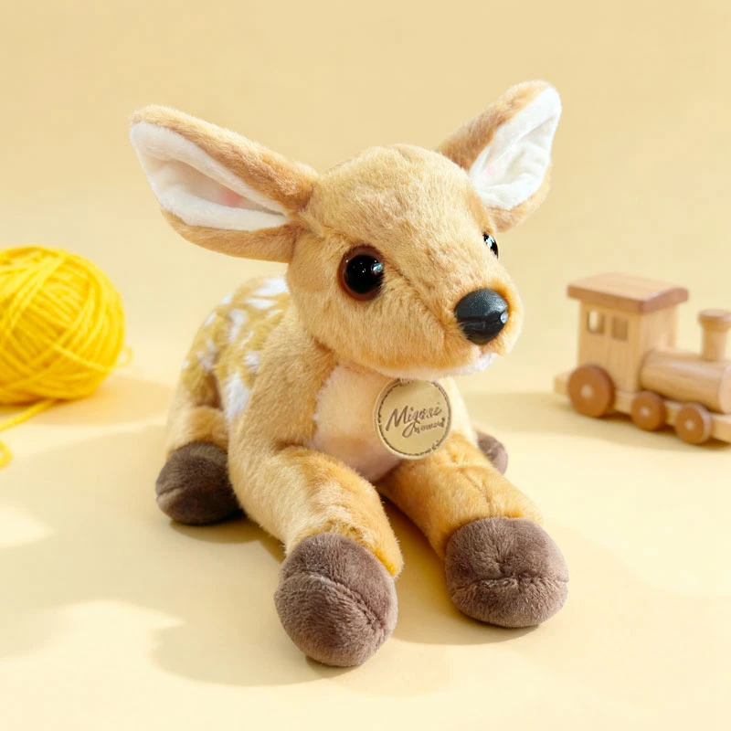 25CM Liegen Rehkitz Plüsch Spielzeug Weiche Angefüllte Cartoon Tier Puppe Nette Deer Puppe Für Home Dekoration Geschenke – Detail 6