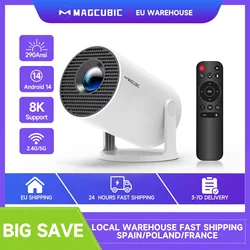 Projecteur Magcubic 8K Android 14 HY300 Pro Wifi6 290ANSI Allwinner H726 BT5.4 1080P 1280*720P Cinéma Extérieur Projecteurs Portables