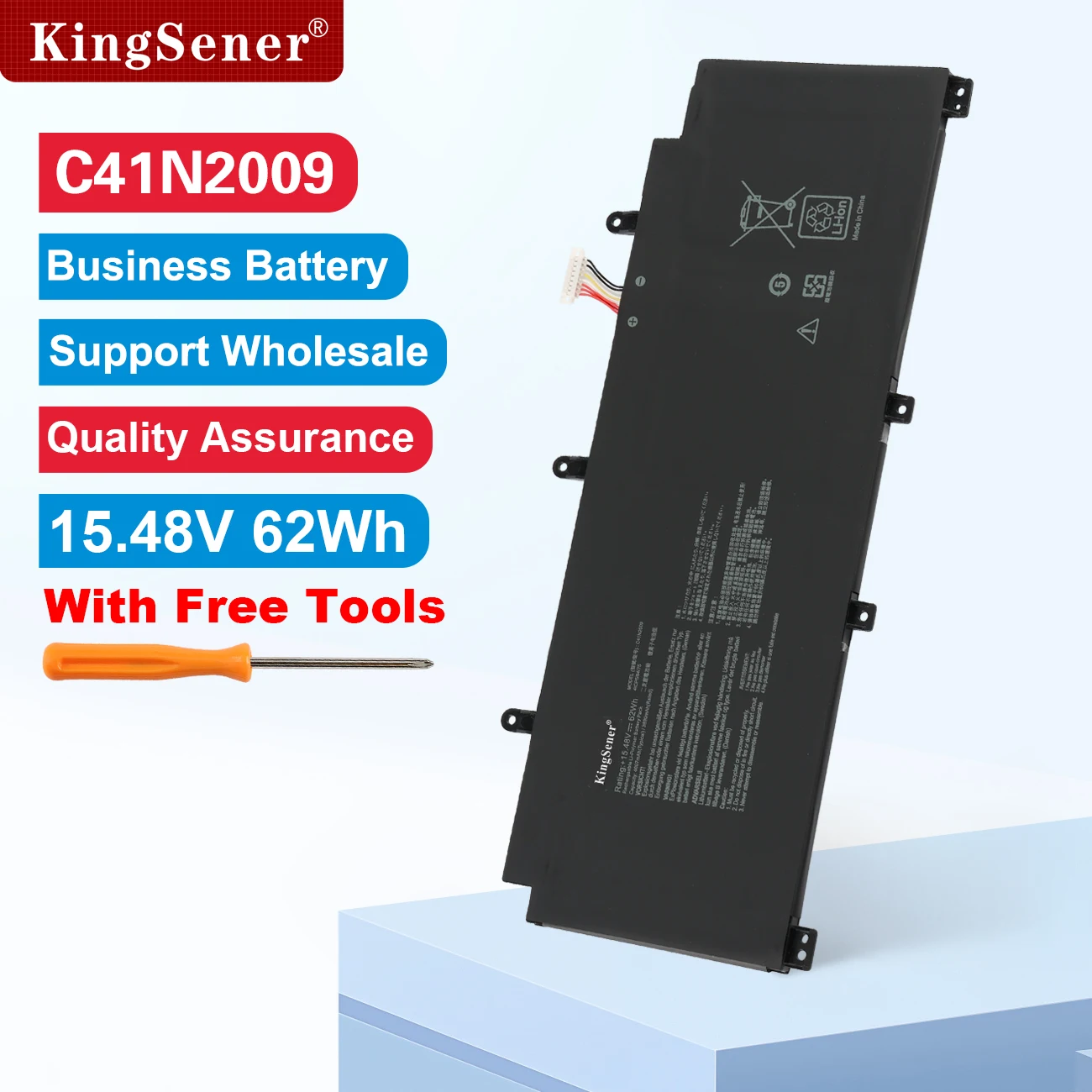 KingSener Replacement C41N2009 Battery For ASUS ROG Flow X13 PV301 PV301QH GV301 GV301Q GV301QC GV301QE GV301QH GV301RA GV301RC