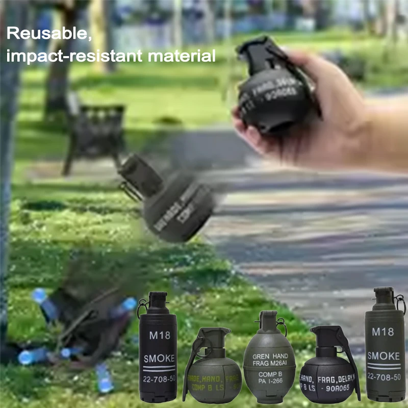 

Reusable Impact Resistant Tactical Grenade Dummy Model Outdoor Team Battle Cosplay Decor Prop -Q6