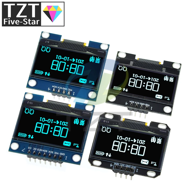 Imagem -05 - Módulo Oled de 13 Polegadas Spi Iic I2c Comunicar Cor Branca Azul 128x64 Módulo de Exibição Led Lcd Oled de 13 Polegadas Módulo Oled de 13