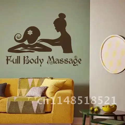 Vinyl Wall Sticker Full Body Massage Sign Day Spa Center Wall Decal Facials Rejuvenation Beauty Salon Vinyl Wall Poster AZ327