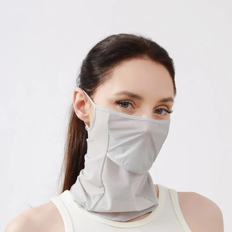 Unisex UV Protection Outdoor Neck Wrap Cover Sports Sun Proof Bib Ice Silk Mask Face Cover Neck Wrap Cover Sunscreen Face Scarf