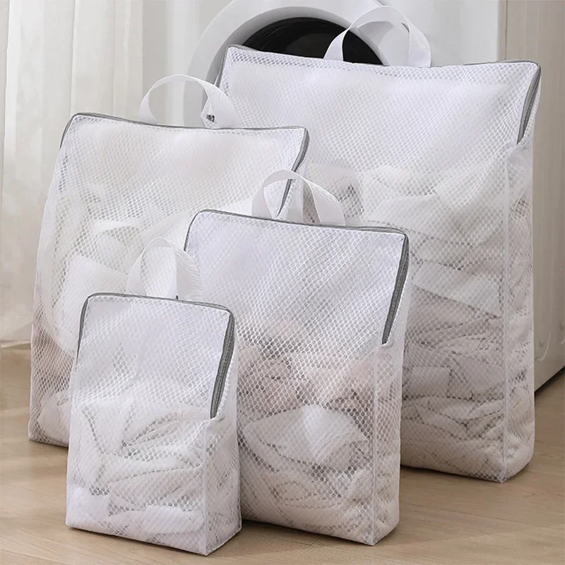 Mesh Laundry Bag Washing Machine Shoes Travel Storage Net Bags Portable Anti-deformation Family Underwear Care Protect Organizer