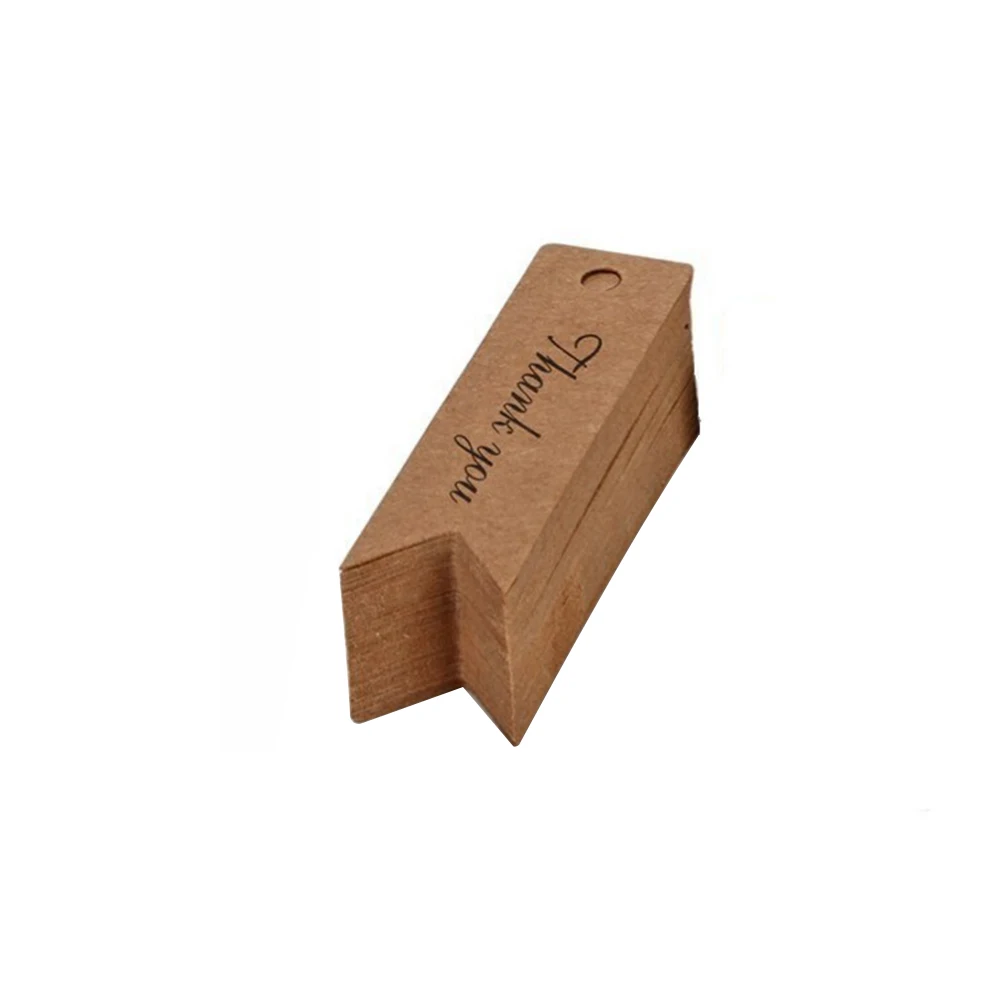 100Pcs Kraft Paper Thank You Tags Fish Tail Scalloped Shape DIY Gift Cards Wedding Favor Gift Tags Craft Paper