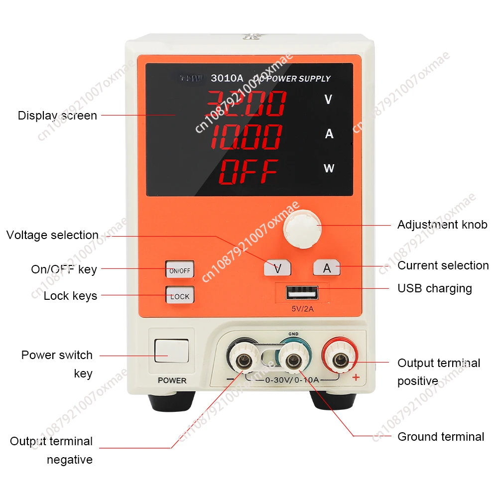 3010A 32V 10A Adjustable Bench Switching Code Type DC Power Supply Stabilization USB Charging