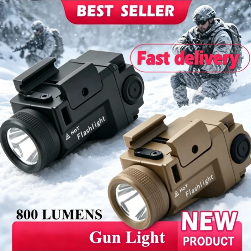 

2026 Trend Metal LED Flashlight, 800 Lumen Powerful Illumination & Strobe, Outdoor Sport Accessory for 20mm Rail