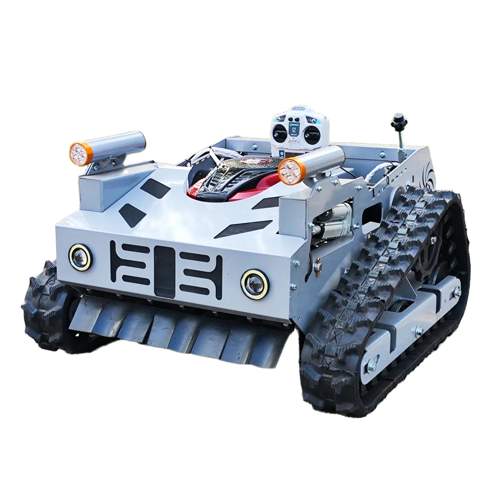 Cheap Garden Remote Control Robot Lawn Mower With Snow Blower Thrower Plow