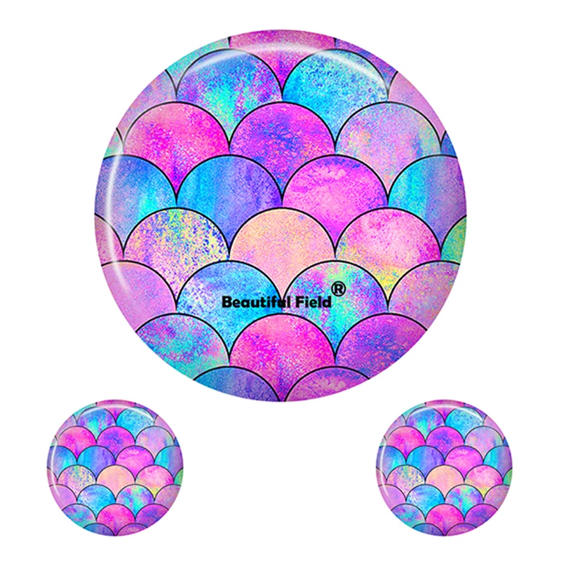 8-40mm DIY Jewelry Accessories Photo Glass Cabochon Pattern Round Glass Cabochons Colorful Beautiful Cameo Scale A3Q3