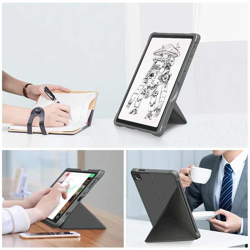 Etui Origami TPU do Samsung Galaxy tab A7 Lite 8.7 okładka A7 Lite SM T220 T225 Tablet wielokrotnego składania Funda Capa